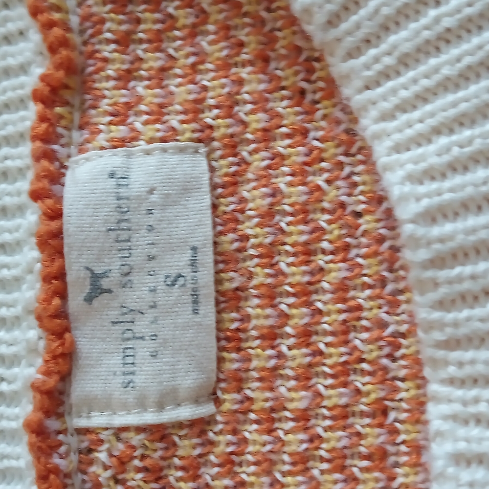 Simply Southern Women's  Groovy Orange and Cream Sweater